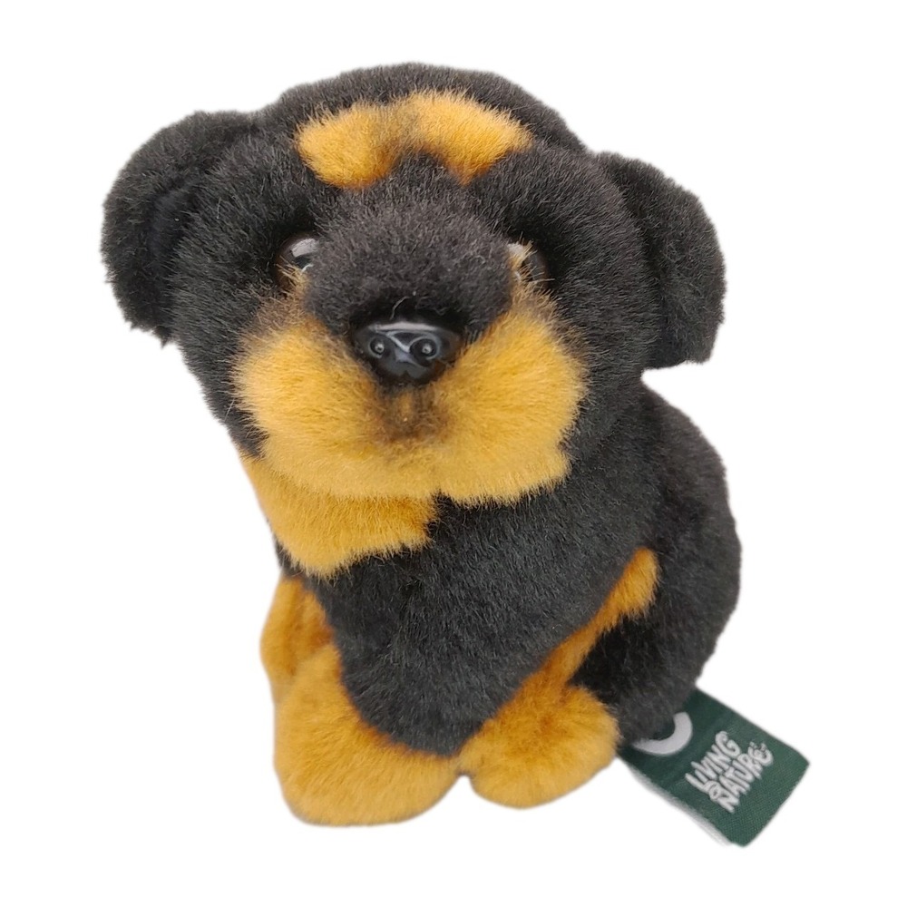 Living Nature Rottweiler Puppy Plush 4" Stuffed Animal Small Dog Toy